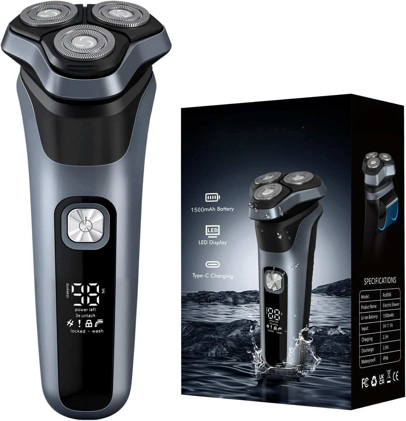 2026 New Upgrade Electric Shavers For Men, 150-Min Runtime, Wet/Dry Electric Razor With Waterproof Design, Pop-Up Trimmer