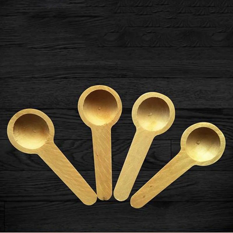 200Pcs Mini Wooden Home Kitchen Cooking Spoons Tool Salt Seasoning Honey Coffee Spoons