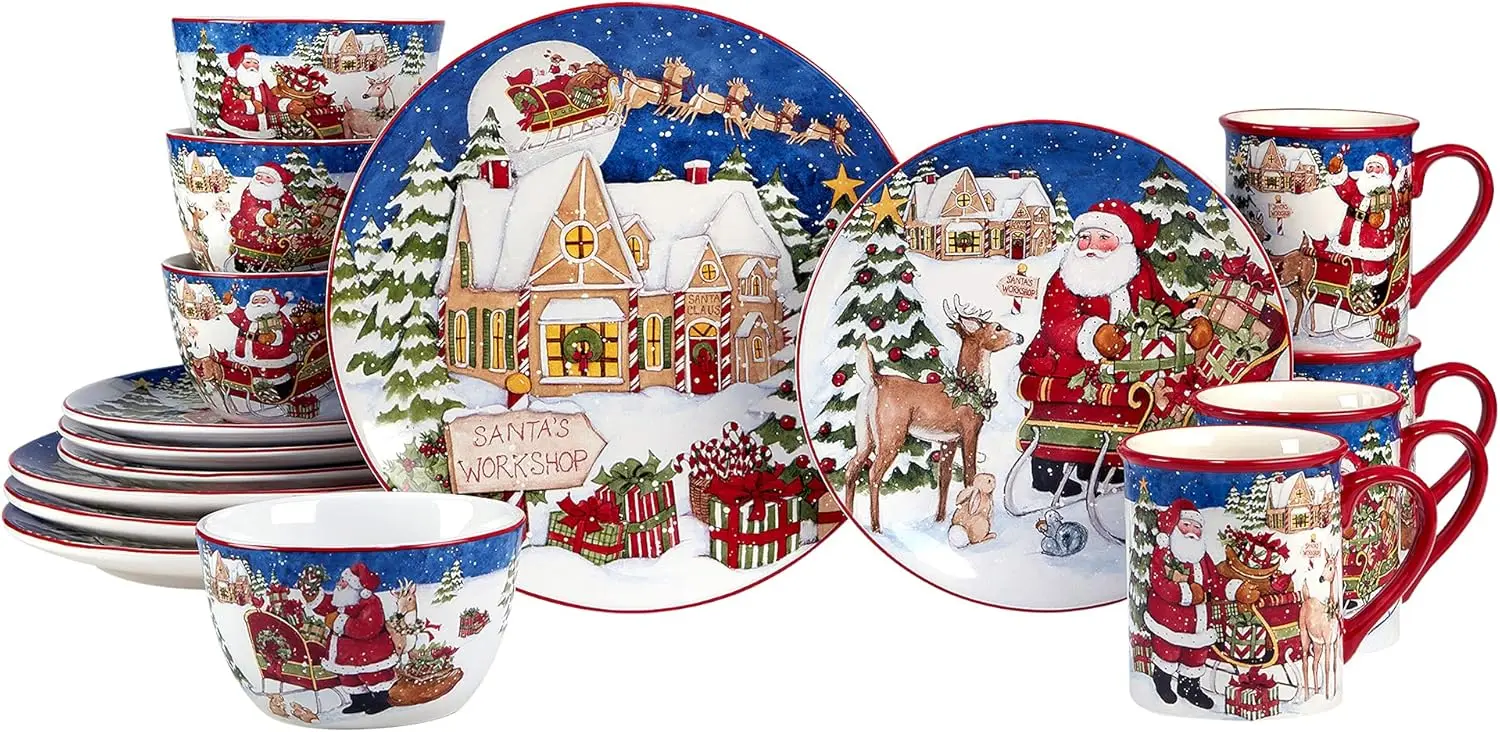 

Santa's Workshop 16 Pc. Dinnerware Set, Service for 4