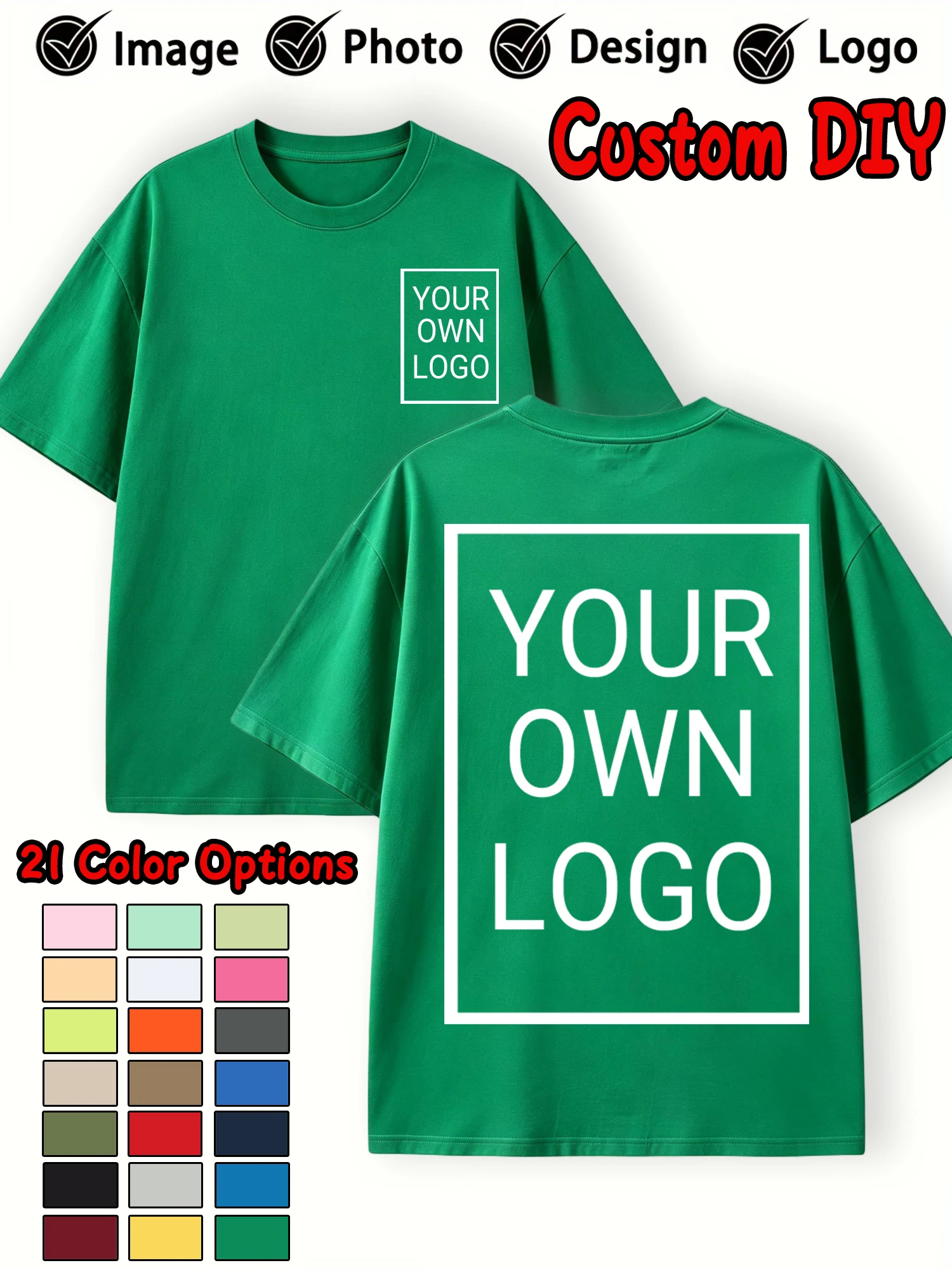 Sommer-T-Shirts für Paare, personalisiertes Muster, individuell, lässig, locker, für Herren, kurzärmelig, aus Baumwolle, weiche Kleidung, All-Match-Team-Arbeitskleidung – Detail 17