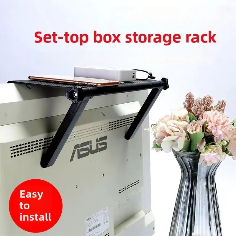 Soporte Universal de montaje en pared para TV sin taladro, estante de caja superior, organizador para ahorrar espacio, Monitor, enrutador, almacenamiento, sala de estar, oficina y hogar