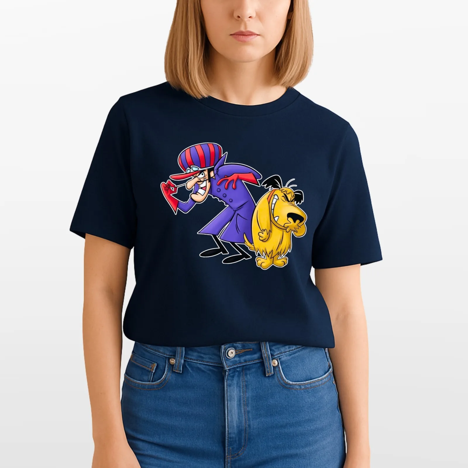 Wacky Races Dastardly And Muttley Retro T-Shirt Shirt Cartoon Hero Mens Clothing