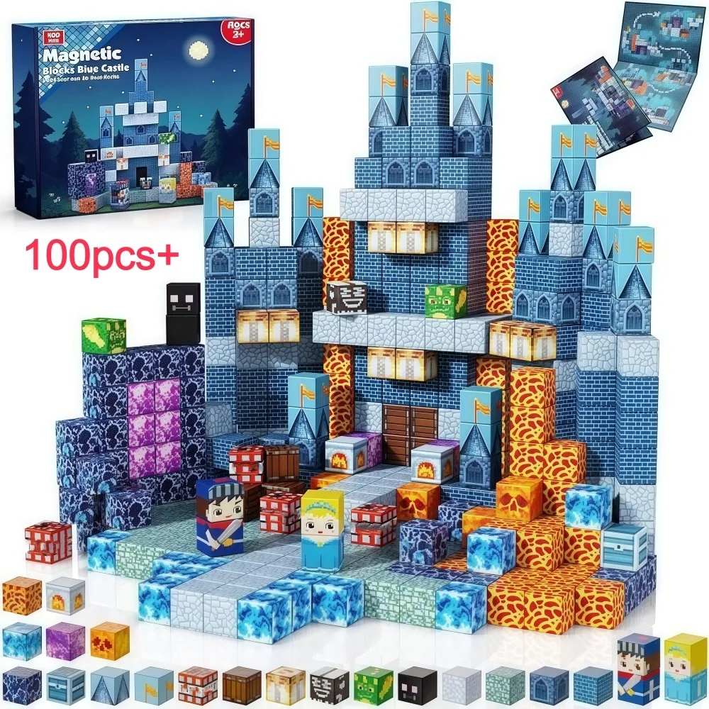 FUNXINEE Puzzle Blocchi magnetici educativi Giocattoli per bambini Modelli multipli di costruzione di scene Regali di Natale di compleanno