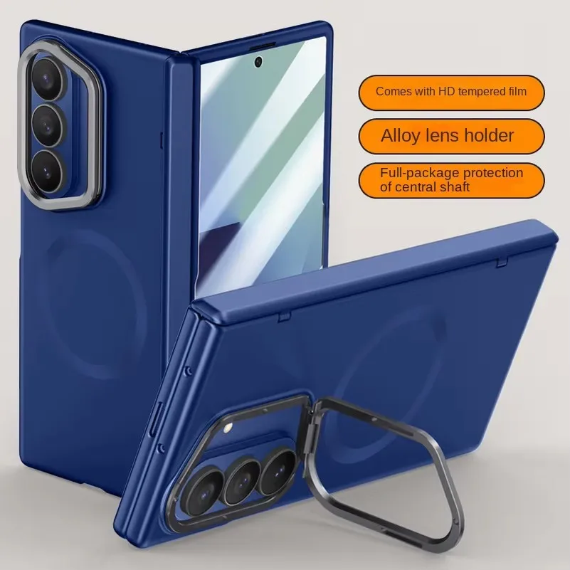 

Built-in Magsafe Magnetic With Tempered Glass Film Protect Case For Samsung Galaxy Z Fold 7 fold7 Spring Hinge Protection Cover