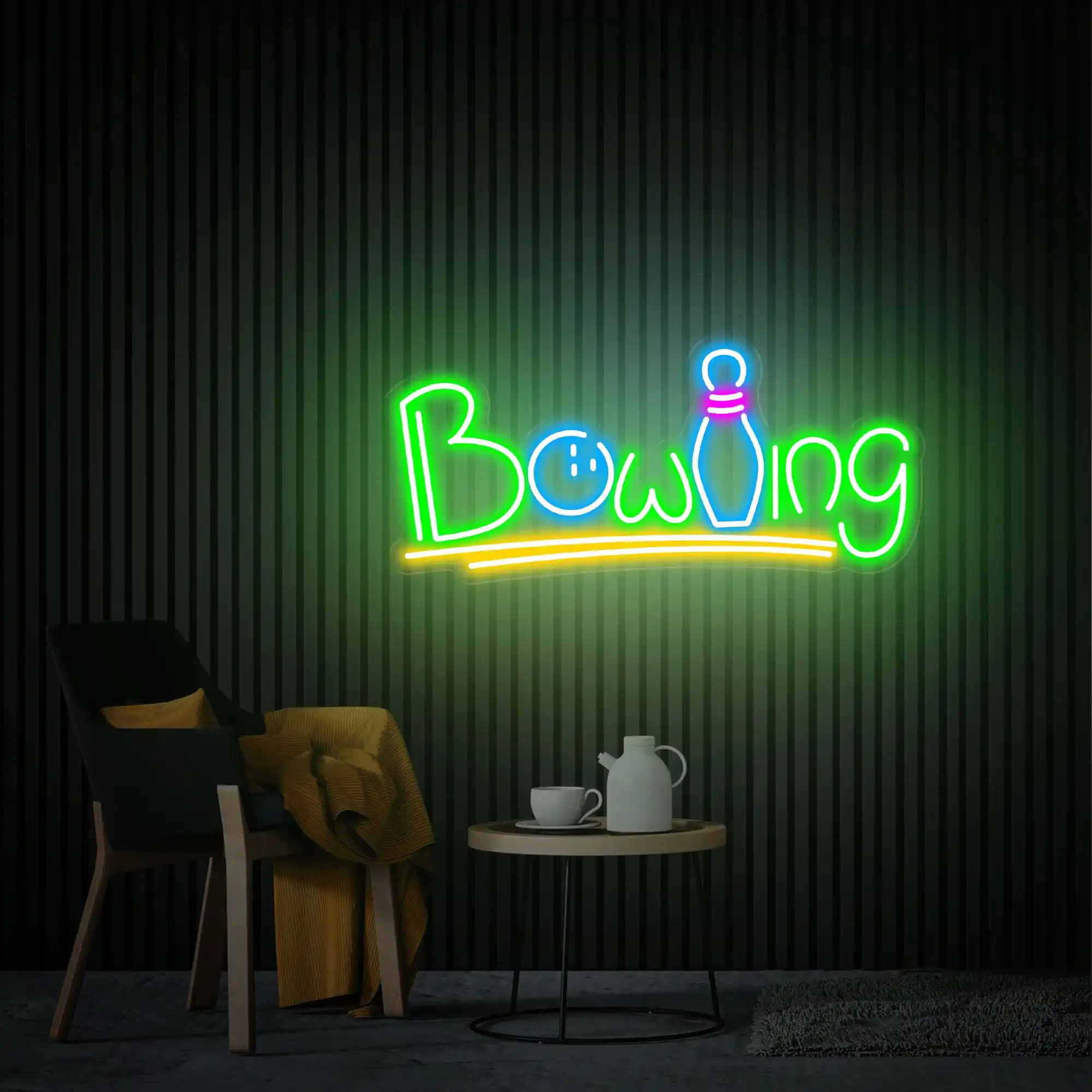 Bowling Neon Sign Bowling Alley Wall Decor Custom Home Gym Sign Bar Game Room Neon Personalized Gifts for Teens