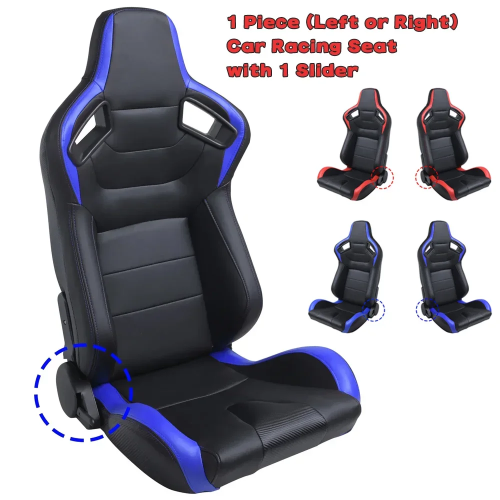 Universal Car Simulator Bucket Seats Adjustable Car Racing Seat 3D Full Wrap PVC Leather High Quality Racing Seat with 1 Slider