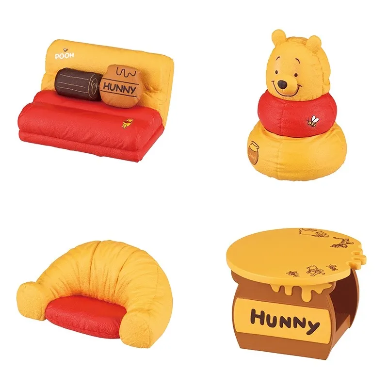 

TOMY Genuine 4Pcs Gashapon Disney Pooh Fantasy Shop Toys For Kids Gift Collectible Model Ornaments