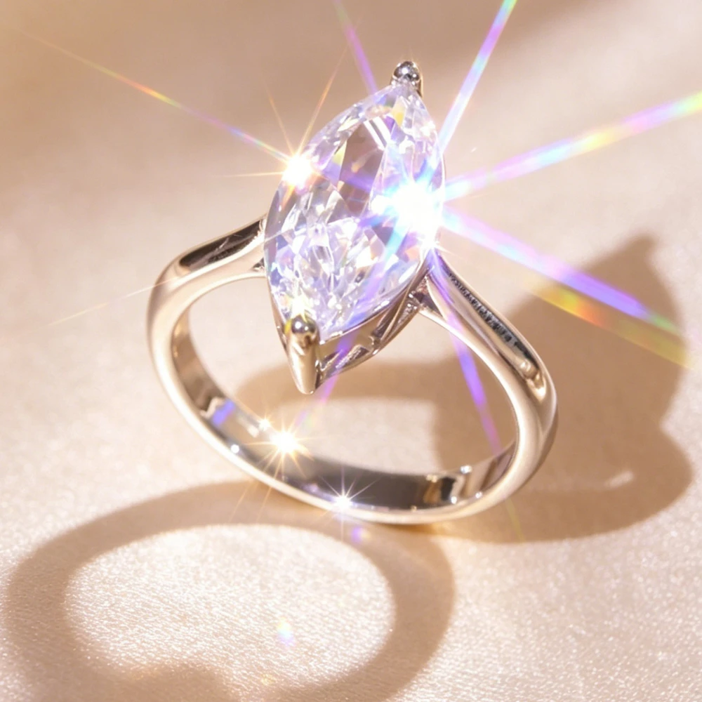 1PC Lady Ma Eye-shaped Zirconite Ring - A Light Luxury, Small-Scale Design-Inspired Silver Color Ring with Versatile High-Class Appeal. An Ideal Gift for Engagement, Proposal, as Well as for Friends, Spouses, Loved Ones, or Mothers.