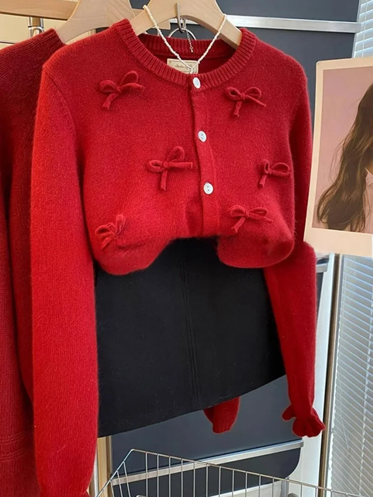 

Шикарный вязаный длинный свитер Sve round Ne, удобный дизайн с узлом, корейский женский топ для поездок на работу Faion