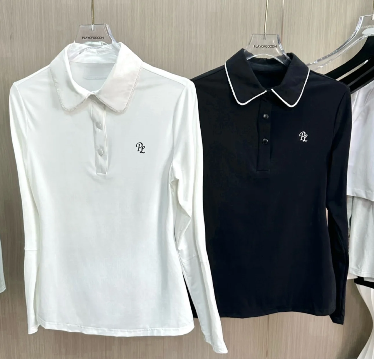 

PL Golf Женские дышащие рубашки с воротником и длинными рукавами, топ-поло с лацканами, дышащая высококачественная одежда для гольфа XS-XL