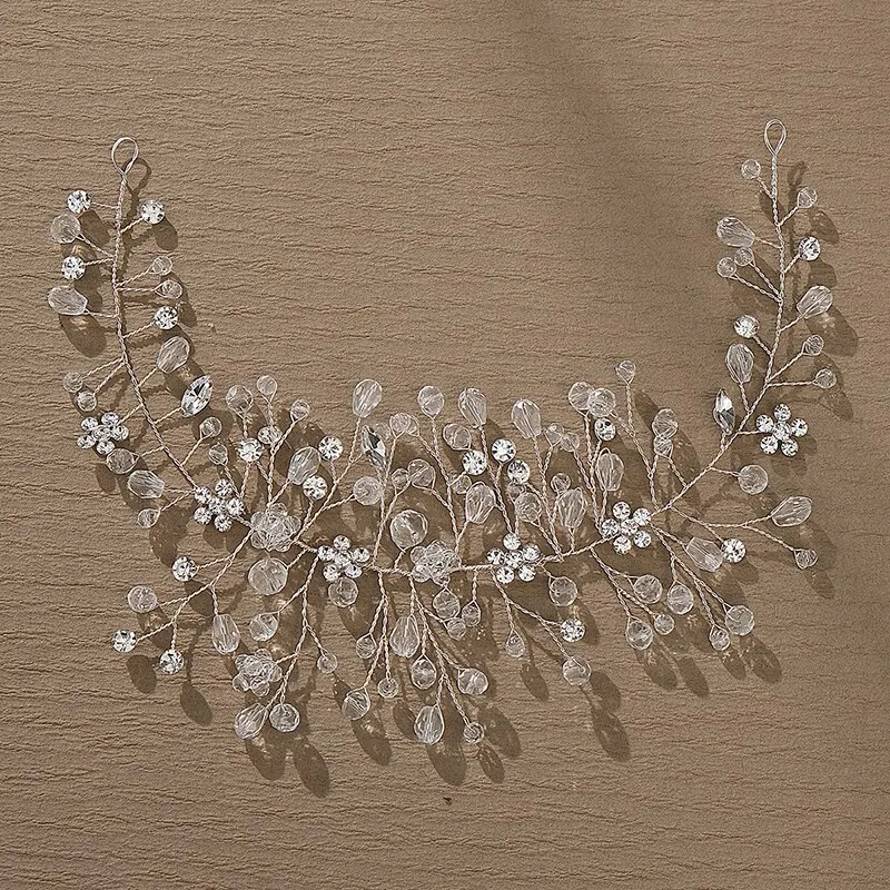 Handmade Wired Crystal Rhinestones Crystal Bridal Hair Vine Hairband Wedding Headband Bridesmaids Women Jewelry