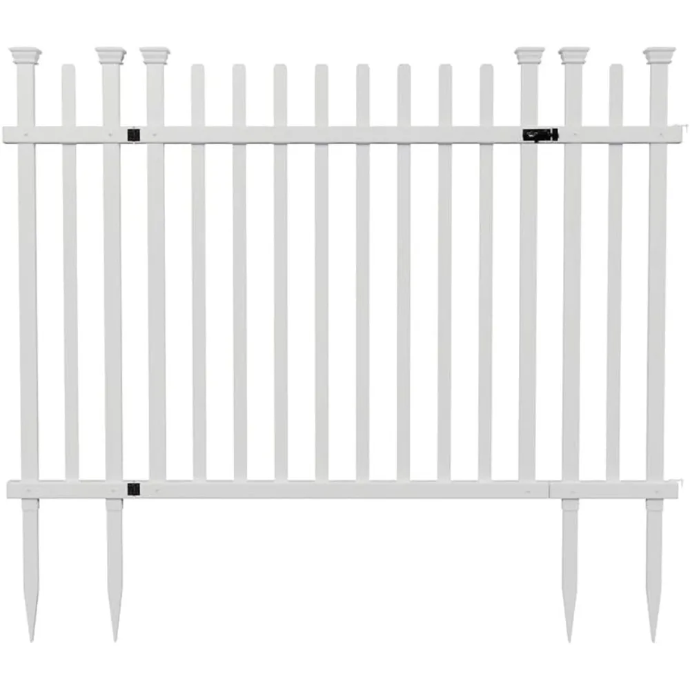 No-Dig White Vinyl Burbank Gate Kit Freight Free Fences for Outdoor Garden Fence Storage Shed Privacy Border Building Home