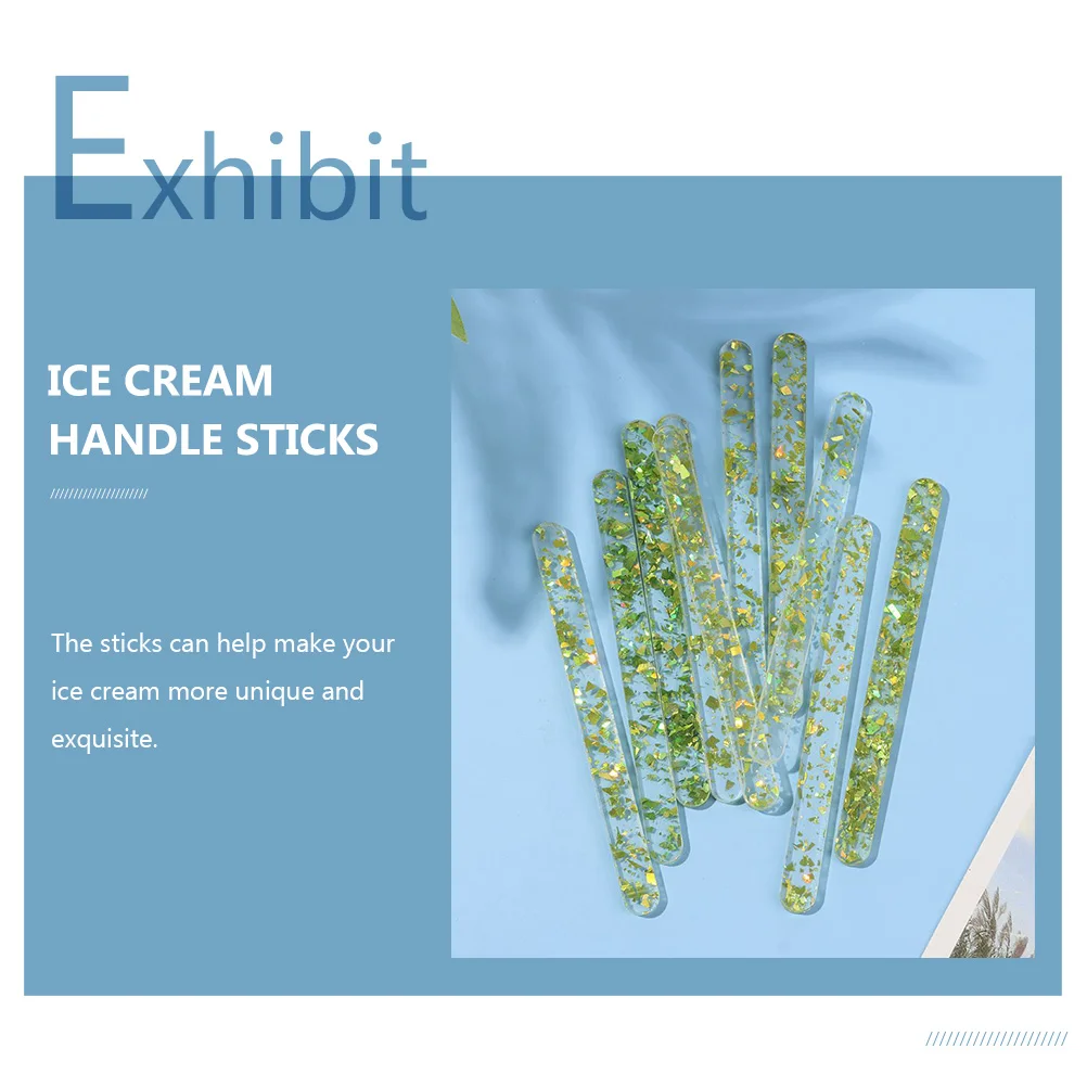 

Reusable Ice Cream Sticks Colored Acrylic Lolly Sticks Smooth Edges Safe DIY H Popsicle Kitchen Bar Tools