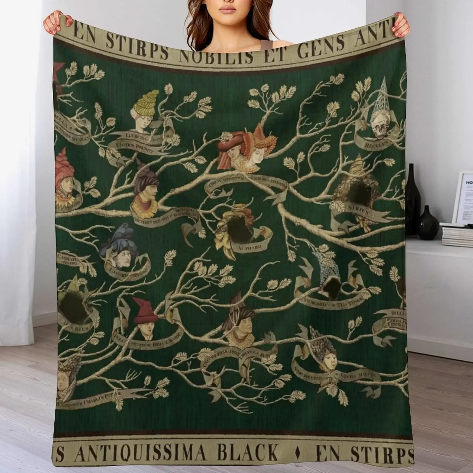 

Noble House of Black Family Tree Throw Blanket Furry Cute Plaid Decorative Throw Summer Beddings Blankets