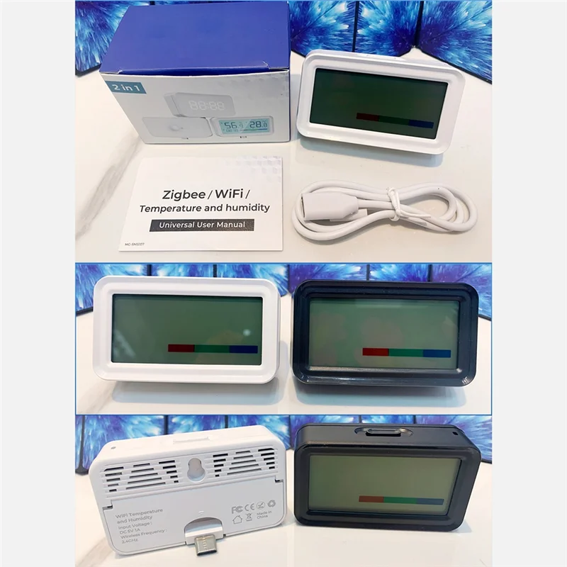 

BAAG-Tuya Smart Wi-Fi датчик температуры и влажности беспроводной термометр гигрометр с ЖК-дисплеем домашняя сигнализация с дистанционной связью-A Durab