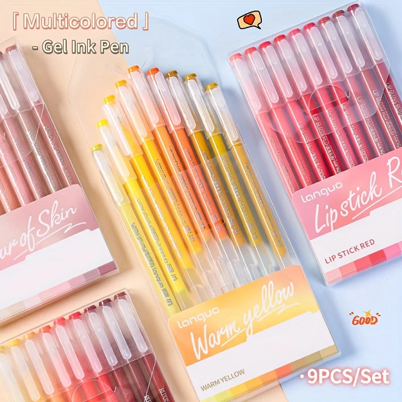 Handheld Pen Full Set of 36 Color Neutral Pen for Painting Special Notes,Large Capacity Handheld Gel Pens Flat for Morandi Color