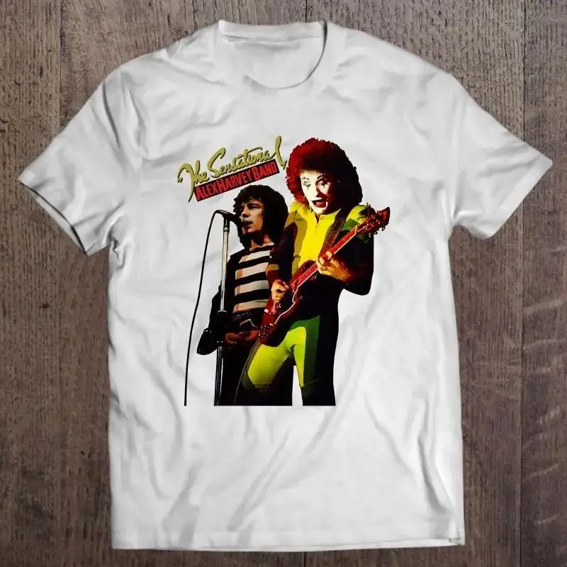 Vtg The Sensational Alex Harvey Band Live Cotton White S 5XL T Shirt