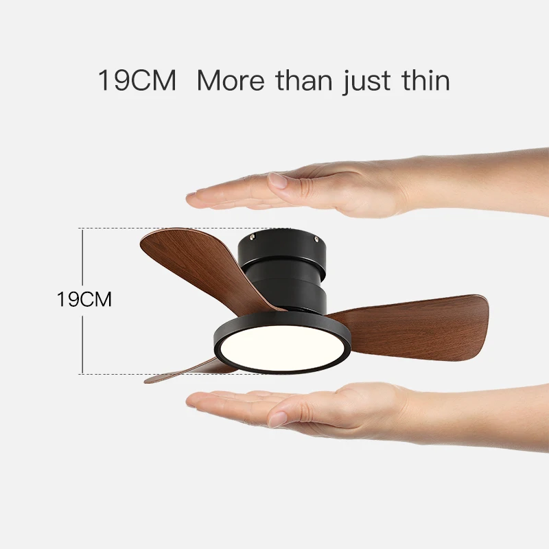 20 28 Inch Ceiling Fan ABS Inverter With Light Remote Control Ventilator Ceiling Lamp for Home Bedroom Coffee Shop Factory