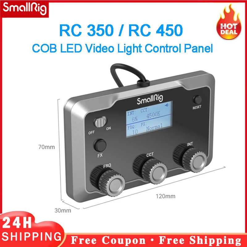 

SmallRig RC 350 / RC 450 COB LED Video Light Control Panel 3980 helps Adjust Brightness, Color Temperature and Reset Bluetooth