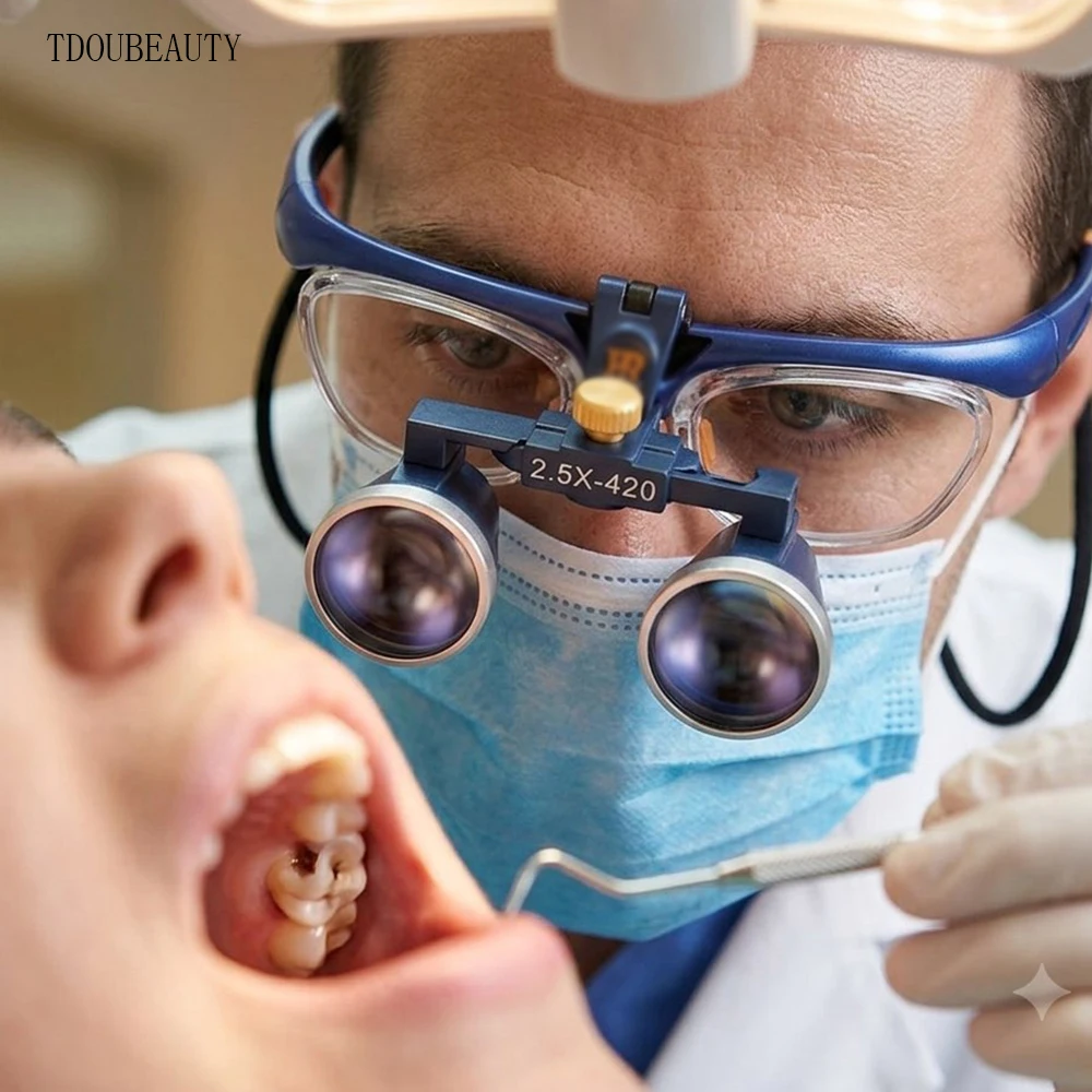 Стоматологическая лупа TDOUBEAUTY Galileo Frame-Type 2.5X 3.5X с ручным источником питания и двусторонней резьбой