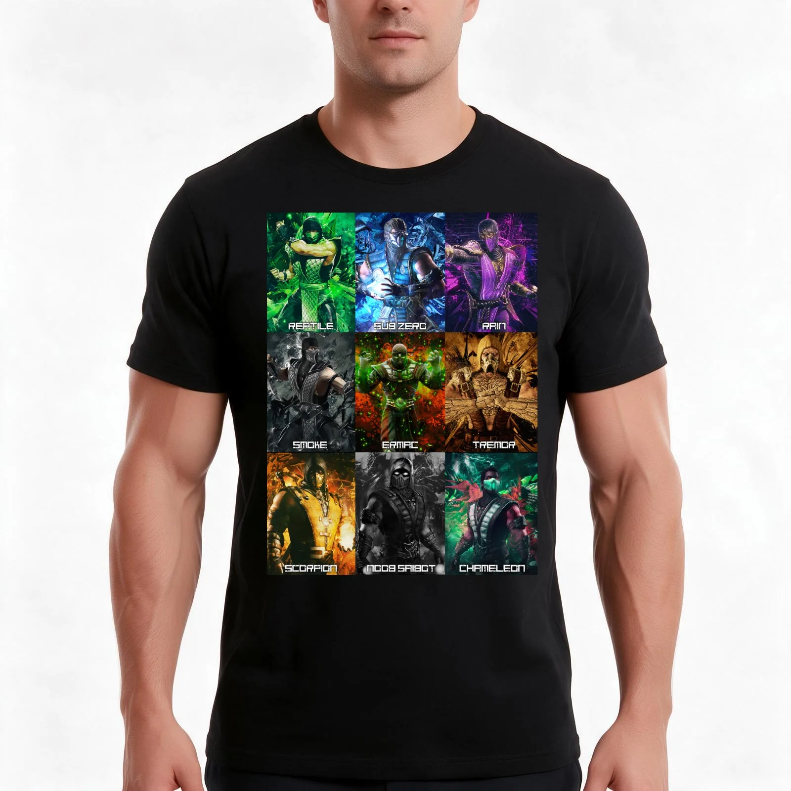 MK 9 klassic ninjas T-Shirt, Summer Casual Cotton Tee, Oversized Streetwear Tops, Vintage Graphic Print, Loose Fit Short Sleeve