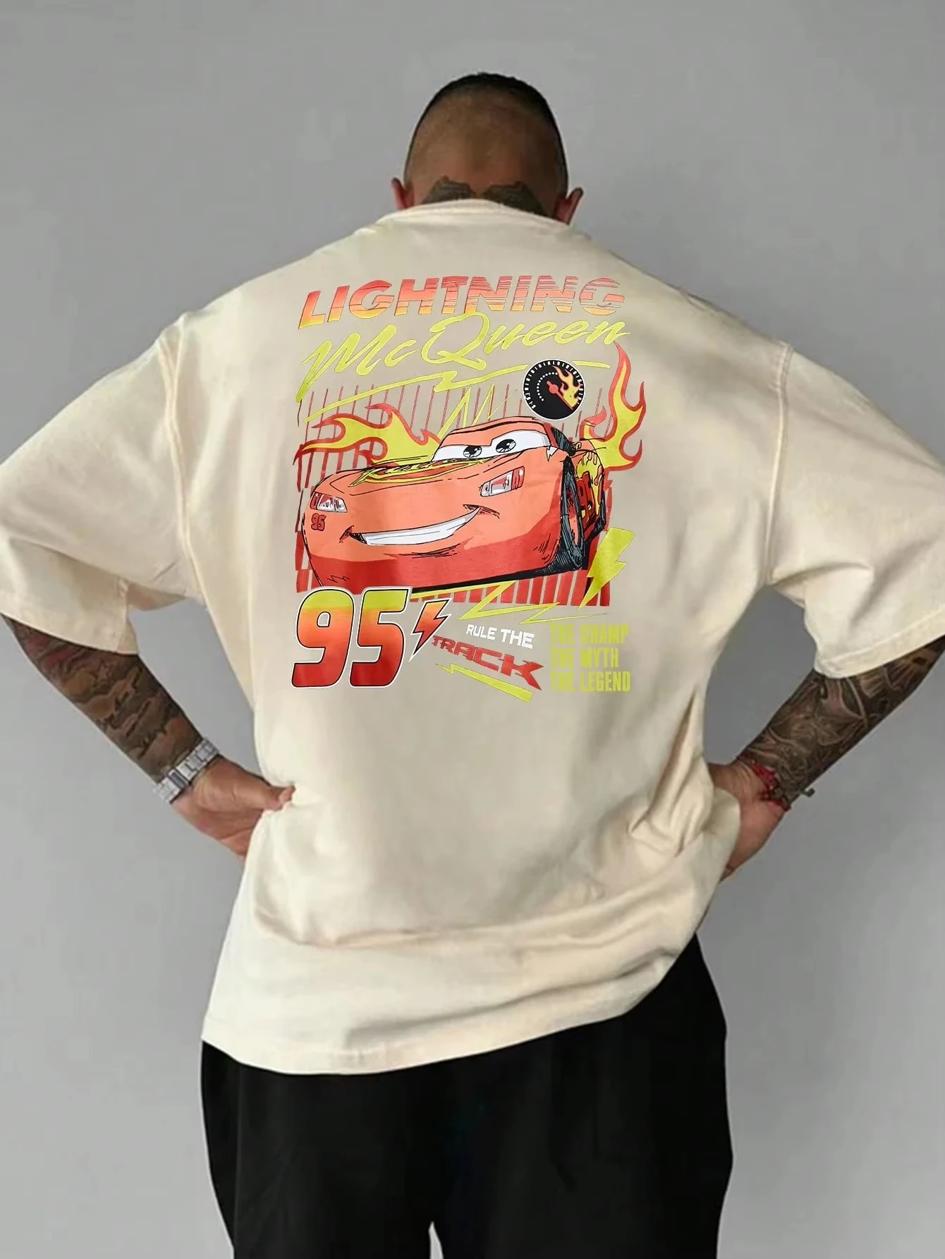 Koszulka damska Disney 2026, nowy trend w modzie wyścigowej, nadruk z kreskówki Zygzak McQueen, łatwa w stylizacji, plus size, krótki rękaw.