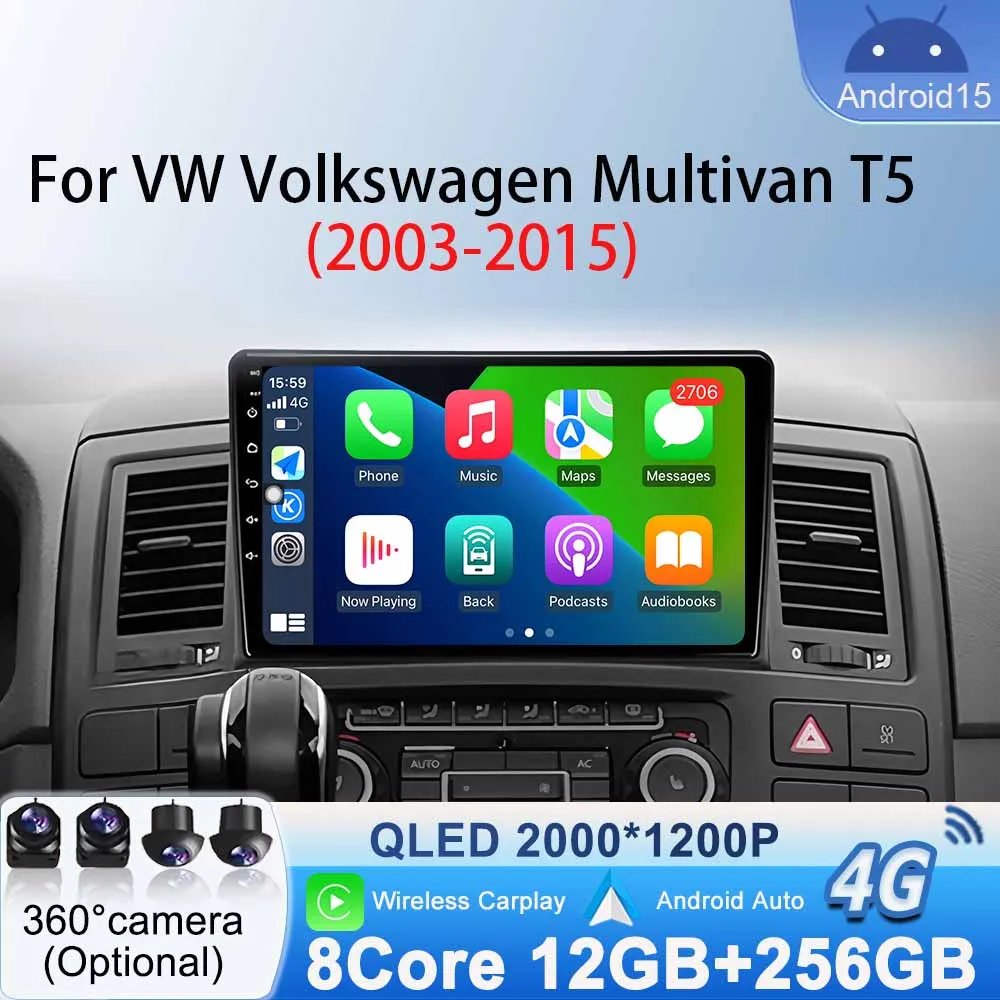 

2 Din Stereo Autoradio CarPlay for VW Volkswagen Multivan T5 2003- 2015 Android Car Radio Multimedia Video Navigation GPS Player