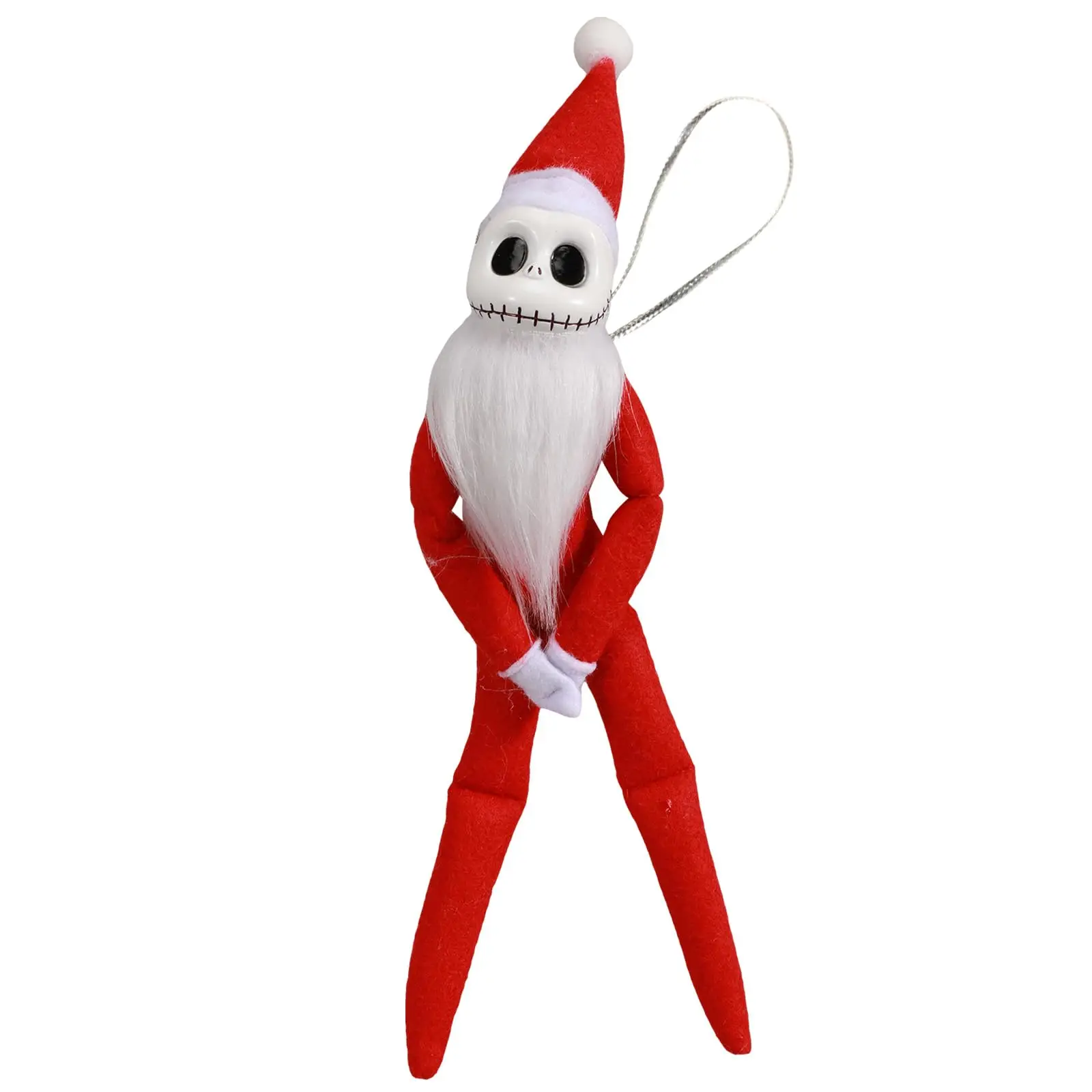 Jack Skellington Santa Plush Doll Toy Christmas Jack Skeleton Soft Stuffed Elf Ornament for Xmas Tree Home Decor Gifts Green Red