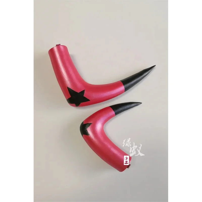 NewNew Hazbin تأثيري فندق Helluva Boss Verosika Mayday تأثيري قرون أغطية الرأس دبوس الشعر مشبك شعر أنيمي دبوس الشعر هالوين كرني