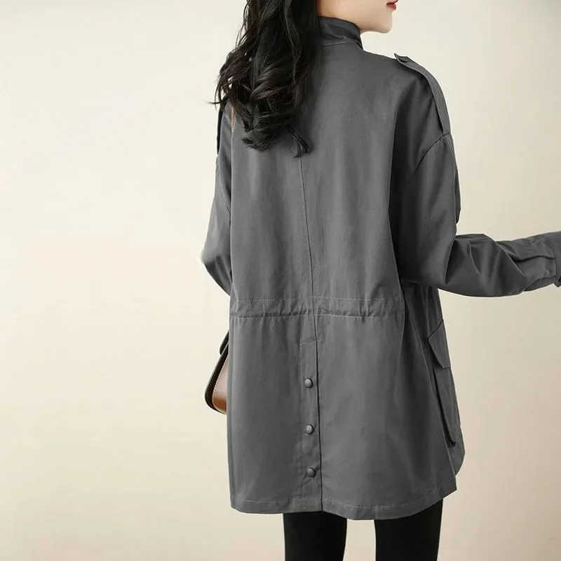 Manteau mi-long ample pour femme, imprimé, Style Vibe, tout assorti, dernière tendance Ins Version coréenne, printemps automne 2022