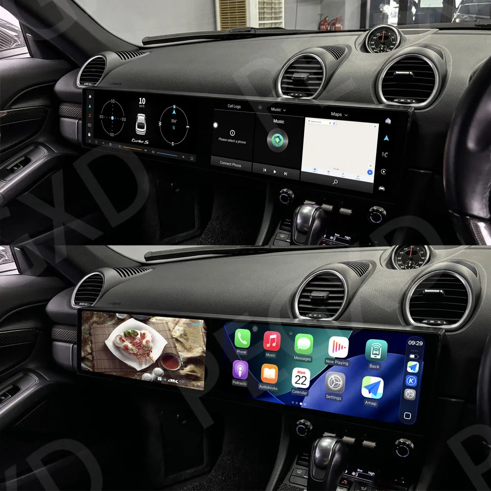 Dual 12.3 Inch RHD For Porsche 718 Boxster 2016-2023 Screen CarPlay  Car RadioNavigation Multimedia Player Head Unit