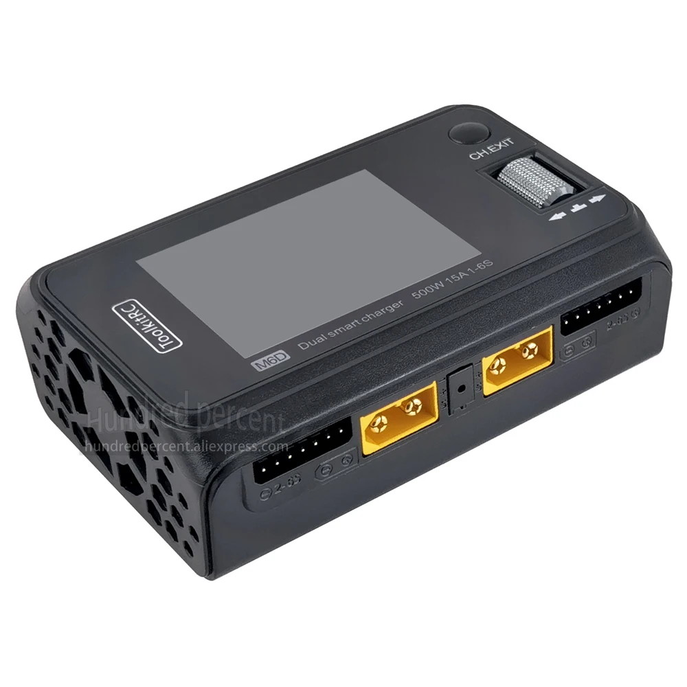 ToolkitRC M6D V3 Charger Black DC 500W Intelligent Dual Channel 1S 2S 3S 4S 5S 6S Toy Model Car Lithium Battery Fast Charging