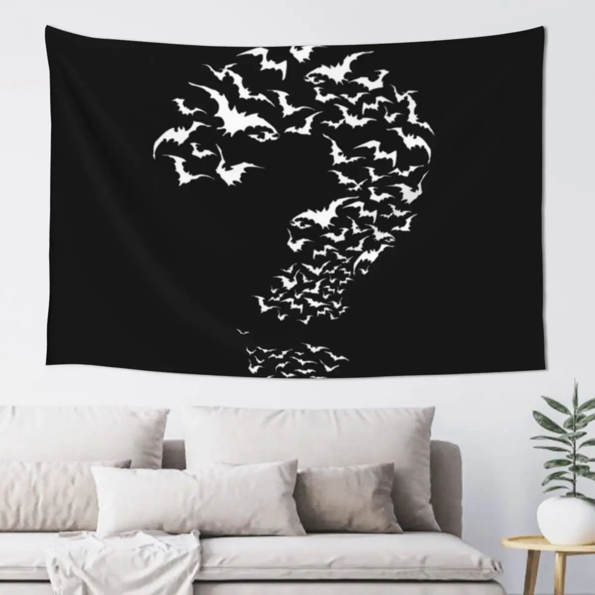 Bat The Riddler white Tapestry Home Decor Aesthetic Decor For Bedroom Home Supplies Tapestry