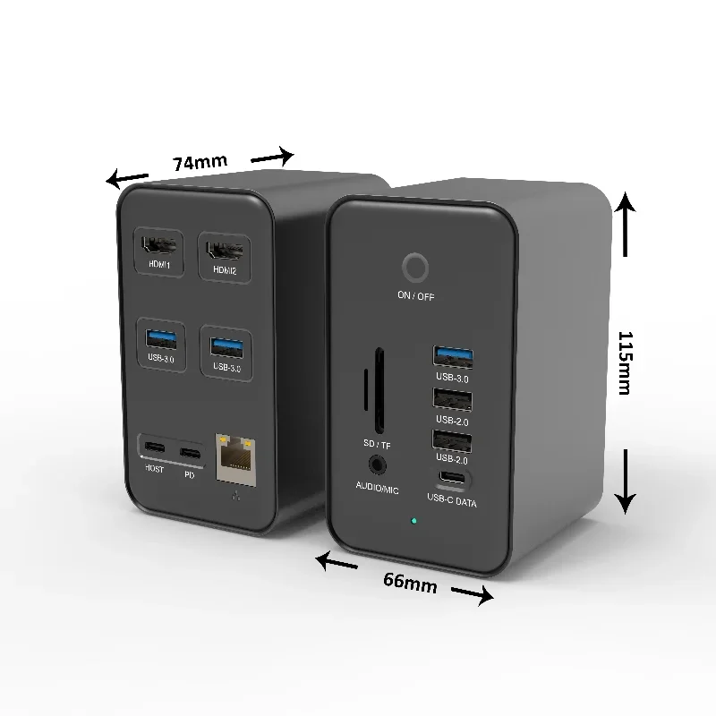 

displaylink dock Station 14 in 1 Docking Station Quadruple HDMl SD TF with 100W PD Input 4K HD 4 USB-A USB-C thunderbolt docking