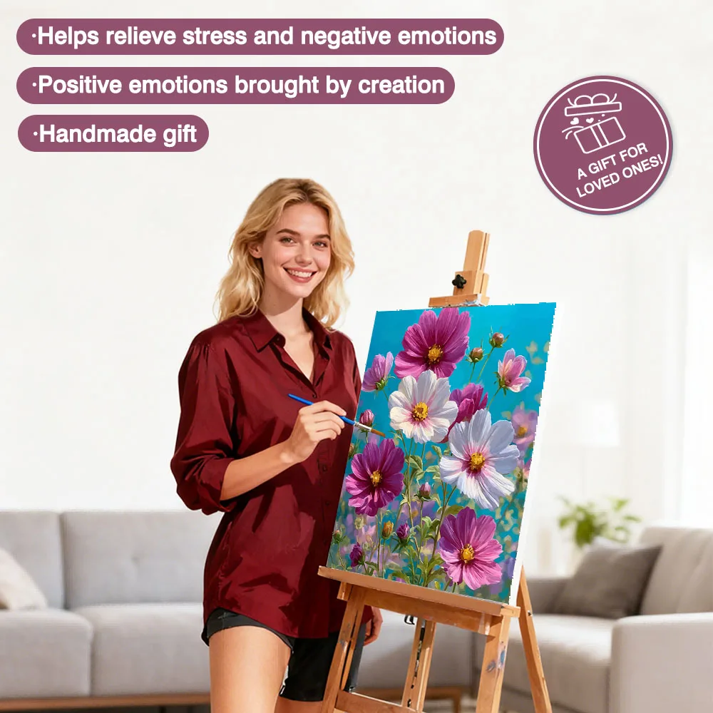 Huacan Flower Drawing By Numbers New Painting By Number Adults Landcape Decorative Paintings Handmade Gift﻿﻿﻿
