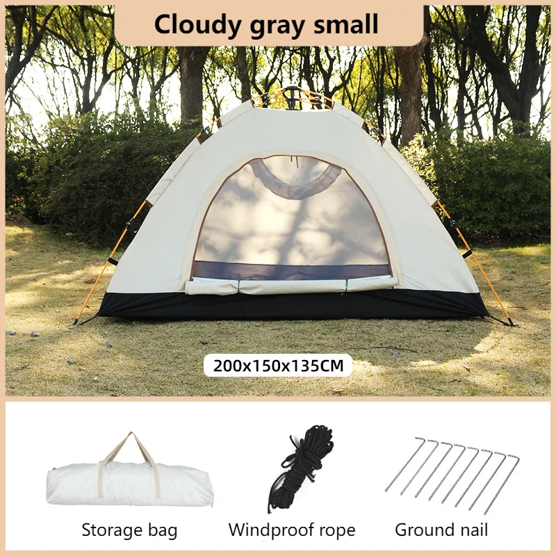 Imagem -03 - Tenda Dobrável Portátil Totalmente Automática Abertura Rápida Camping Revestimento de Cola de Prata Espessado e Impermeável Barraca de Praia ao ar Livre