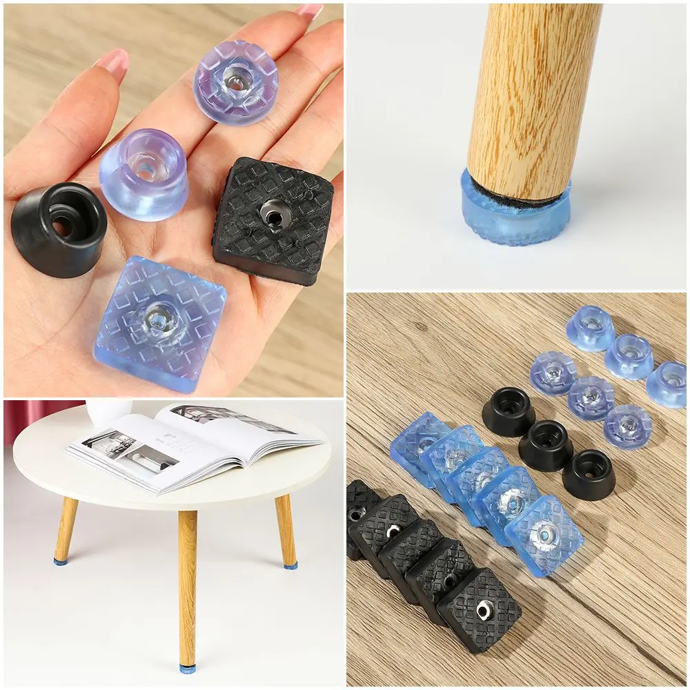 Clear Non-noise Non-Slip Covers Anti-skid Table Chair Feet Cap Rubber Furniture Leg Floor Protector Furniture Feet