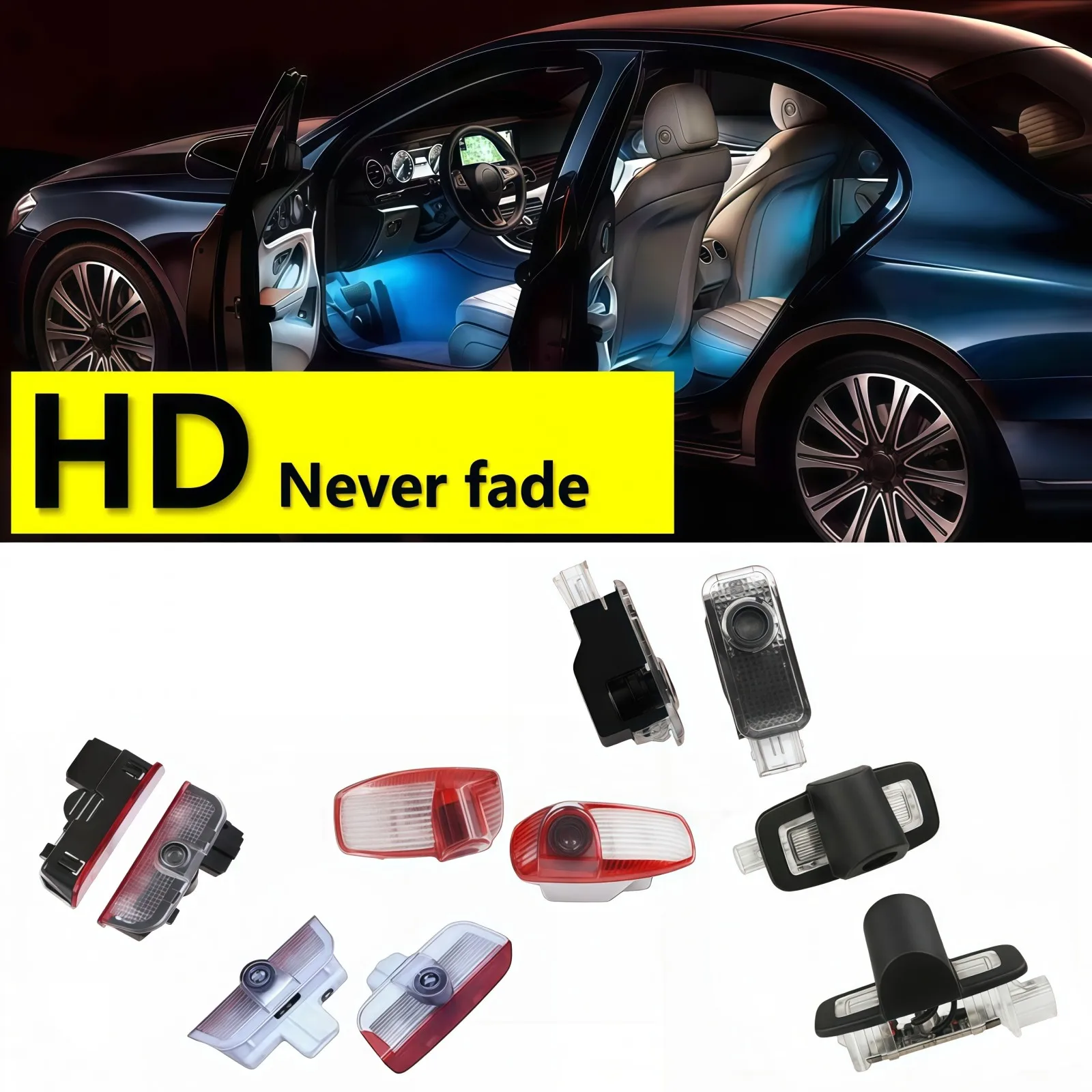HD 2Pcs LED Car Door Projector Light For Porsche Panamera 970 971 911 Tayan 987 718 GTS Macan Cayenne 955 957 958 Boxster Cayman