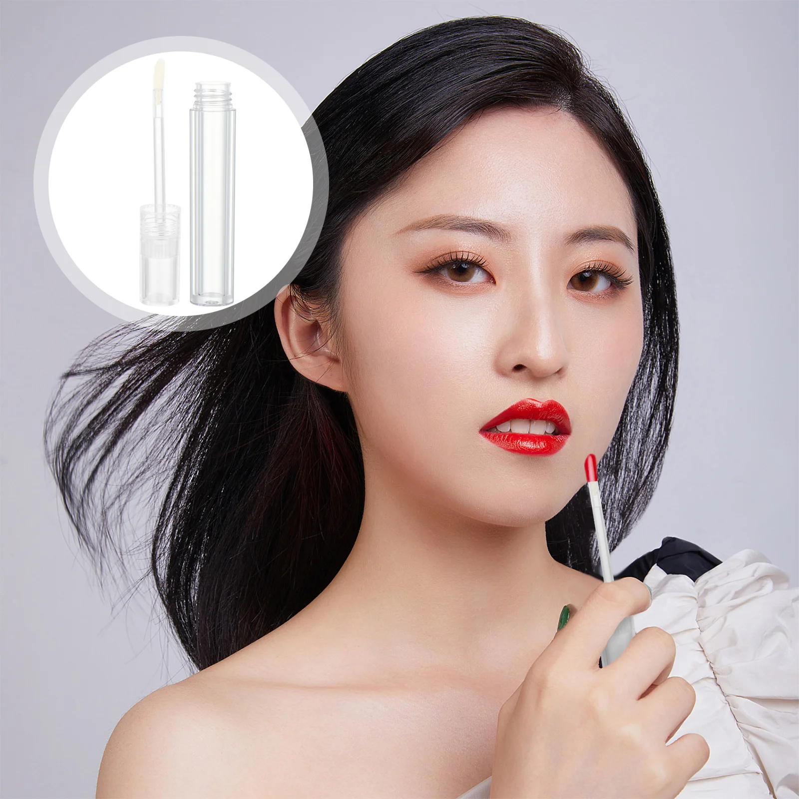 10 個のリップグロスチューブ透明プラスチック詰め替えボトル 5 ミリリットル空の容器使用リップオイル染料液体 DIY