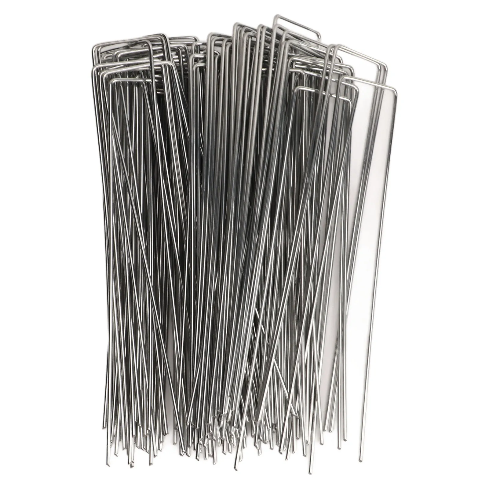 100Pcs U Shaped Garden Stakes Galvanized Steel Landscape Stakes Pins For Weed Barrier Sod Fabric Decorations Roughness