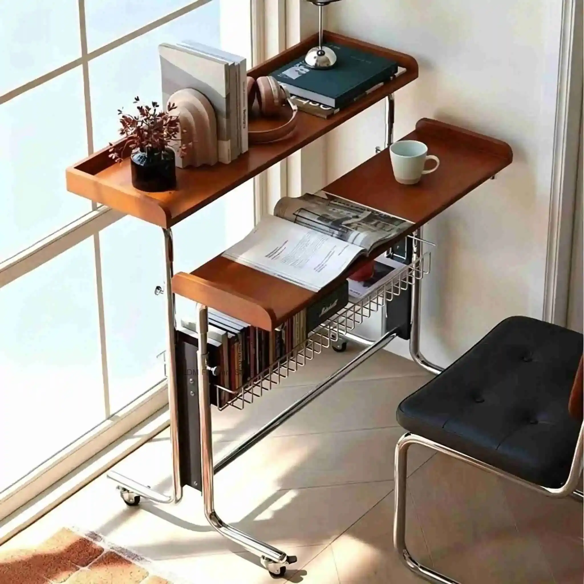 Computer Nordic Height Solid Vintage Wood Adjustable Office Desk Desks Home Designer Movable Office Table Narrow Sofa Side Table