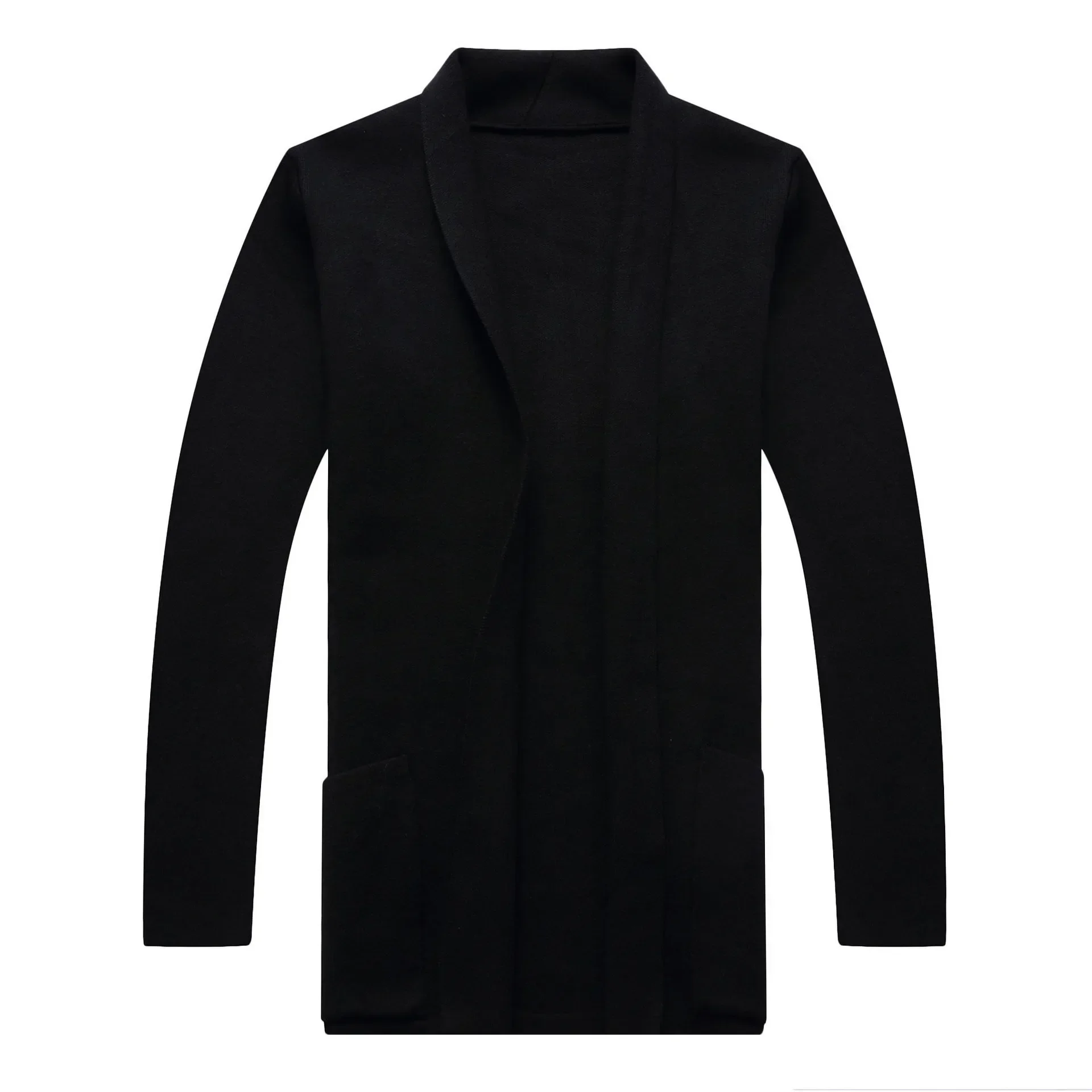Sweater Coats Men New Fashion 2024 Autumn Men's Slim Long Solid Color Knitted Jacket Fashion Men's Casual Sweater Cardigan Coats