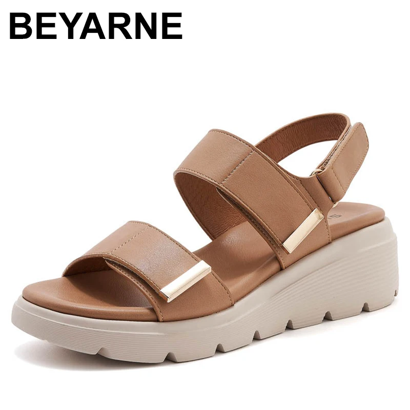 

Summer Sweet Sandals For Women Generous And Fashionable Comfortable Large-Sized Thick-Soled Sandals Beach Shoes Velcro Stickers