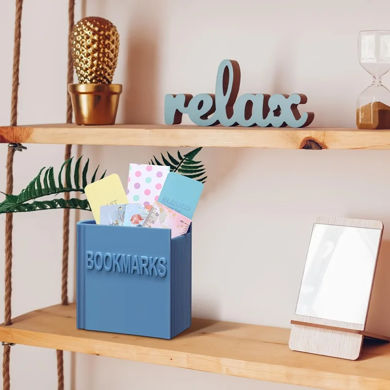 本型ブックマークホルダー - ポータブルデスクオーガナイザー、本愛好家へのギフト、ホームオフィスの装飾、学生、友人への学習収納ボックス