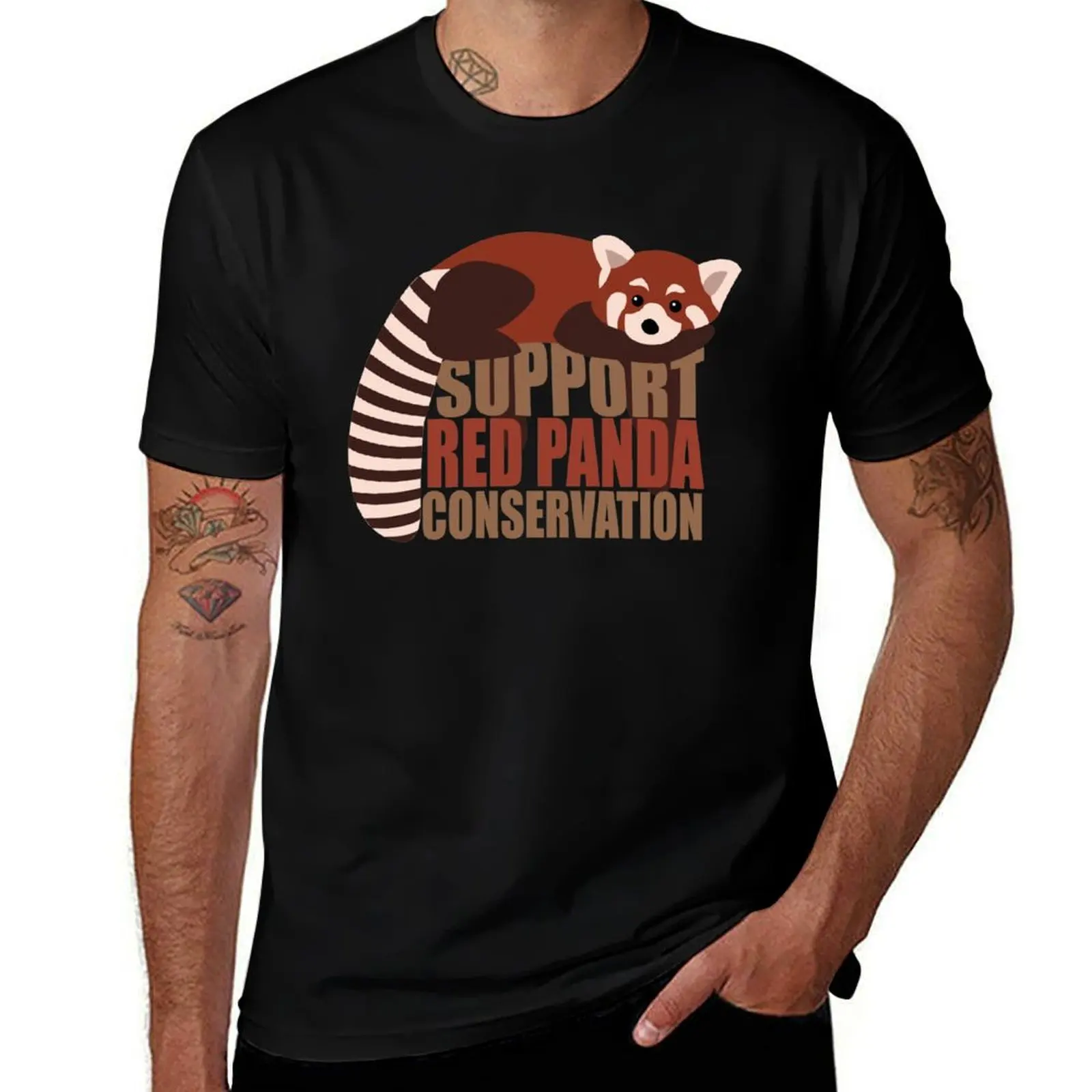 

2018 Red Panda Conservation Design T-Shirt Soft Cotton Print T-Shirt