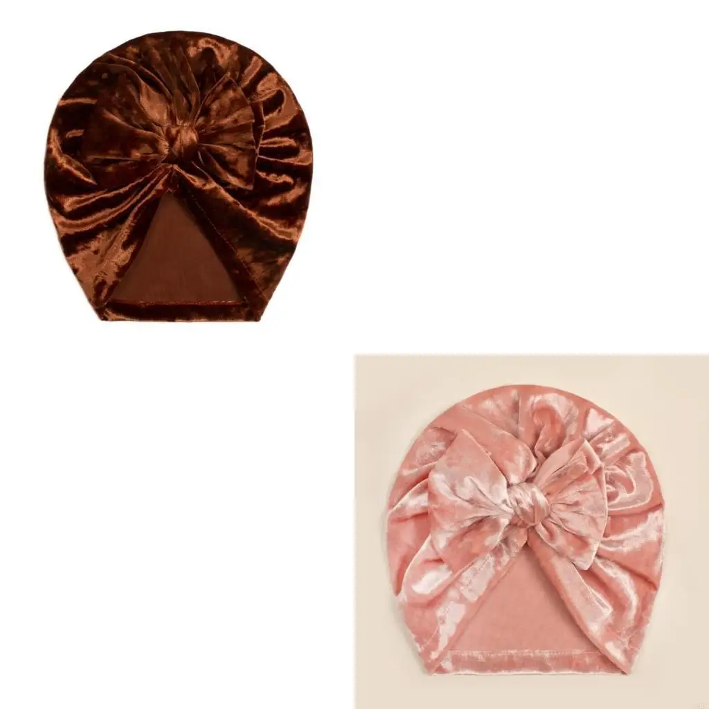 

Nursery Hospital Turban Hat Baby Beanie Stretchy Headwrap for Baby Infants Toddlers Newborn Bonnet with Bowknot 4XBC