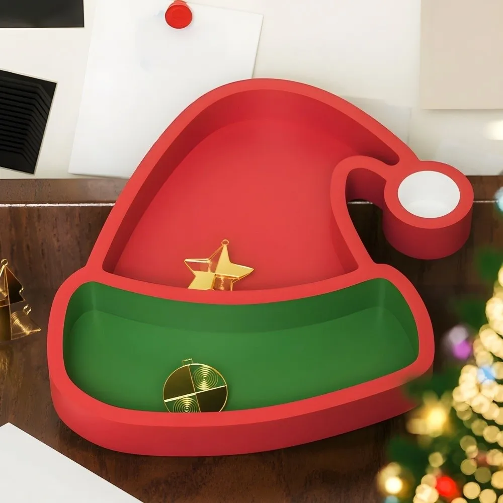 DIY Christmas Tray Mold Multi-purpose Easy Release Xmas Plate Ornament Mold Non-stick Heat-resistant