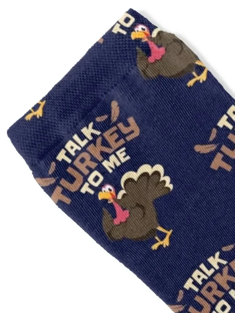 Talk Turkey To Me Funny Hunting T-Shirt Socks christmas stocking happy gym Boy Child Socks Women's