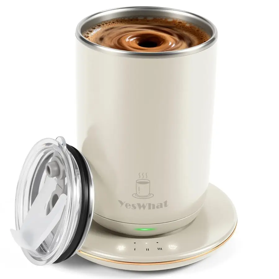 

Self Stirring Coffee Mug with Temperature Control,TypeC Magnetic Mixing Cup,3 Heat Levels,8Hour ShutOff,USB Rechargeable Stainle