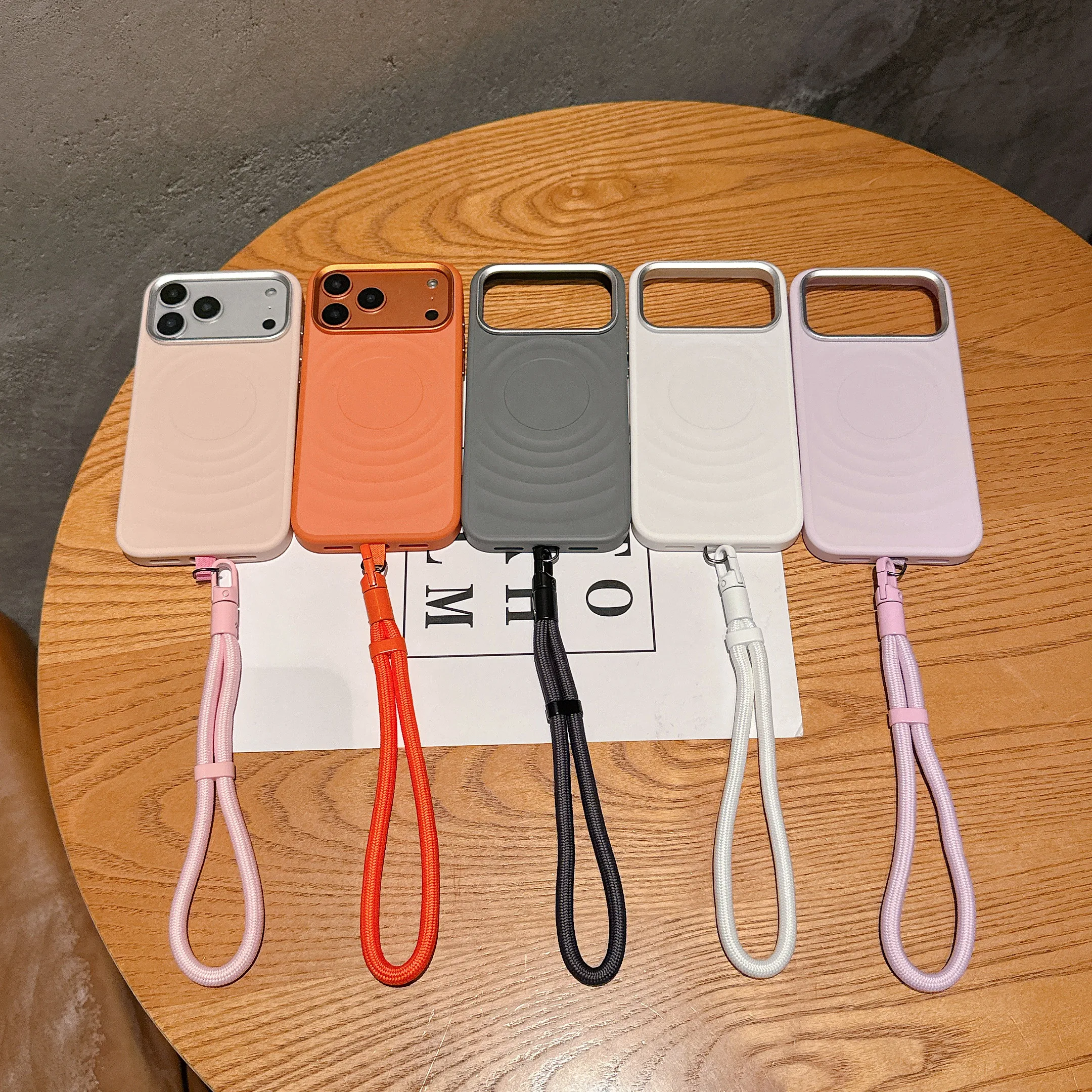 

Ripple Pattern Protective Magnetic Shockproof Case For iPhone 17 16 15 14 Pro Max For Magsafe Water Ripple Magnet Capa